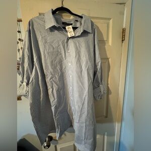 DXL Synergy Clothing Men's Striped Button-Down Shirt 3XLT